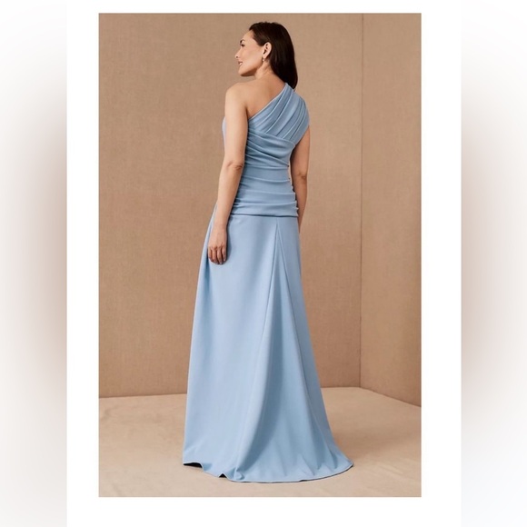 Tadashi Shoji Knotted One Shoulder Evening Gown Powder Blue XS *flaw* NWT - Picture 3 of 14
